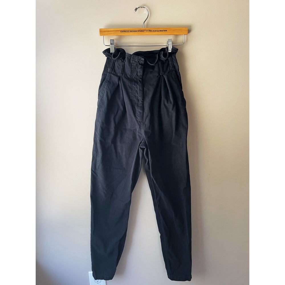 & Other Stories Black Paperbag Waist Jeans High Waist Size 0 - Picture 2 of 3